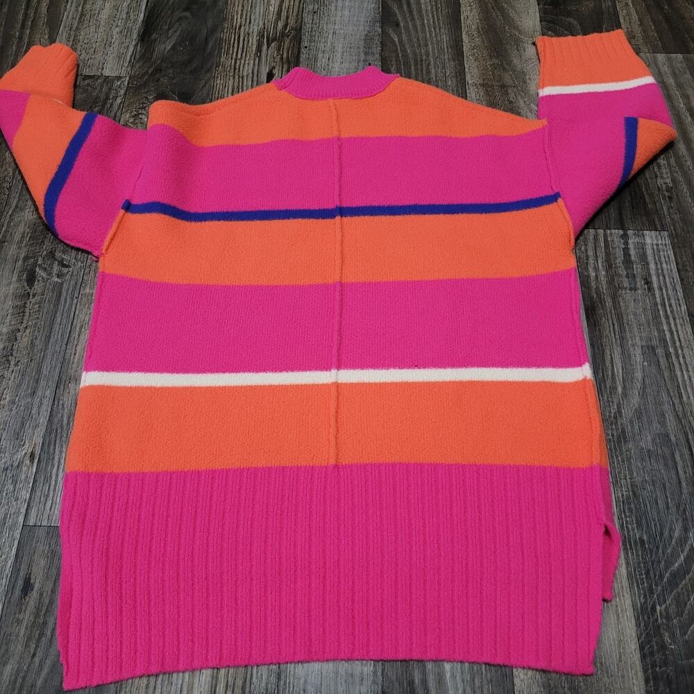 Free People Peaches Stripe Orange Pink Tunic Sweater XS (Has A Spot) - Picture 15 of 16